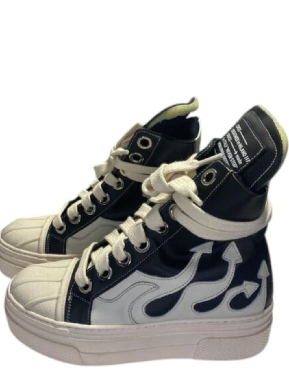NEW CRISTIAN ZERO TRE Men’s High-Top Sneakers Flame 300 Leather Lace-Up Size 5.5